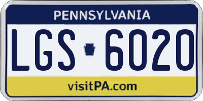 PA license plate LGS6020