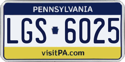 PA license plate LGS6025