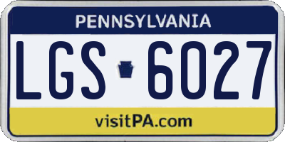 PA license plate LGS6027