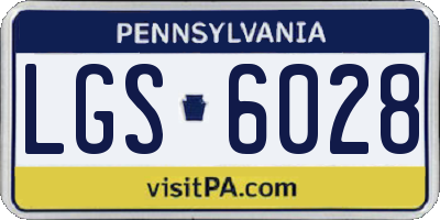 PA license plate LGS6028