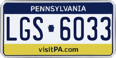PA license plate LGS6033