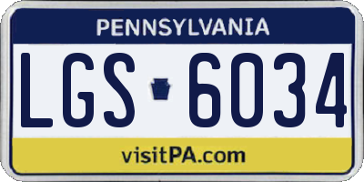PA license plate LGS6034