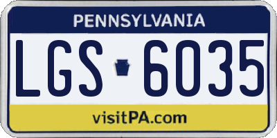 PA license plate LGS6035