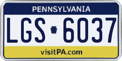 PA license plate LGS6037