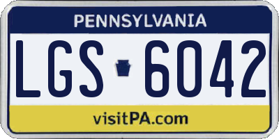 PA license plate LGS6042