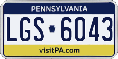PA license plate LGS6043