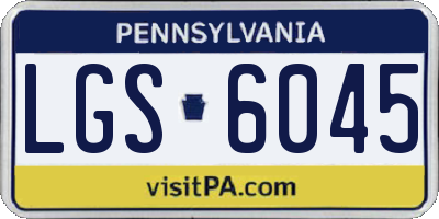 PA license plate LGS6045