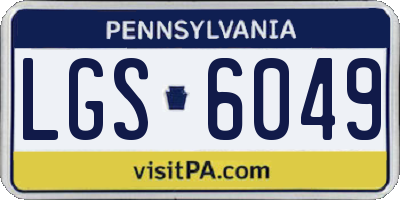 PA license plate LGS6049