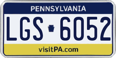 PA license plate LGS6052