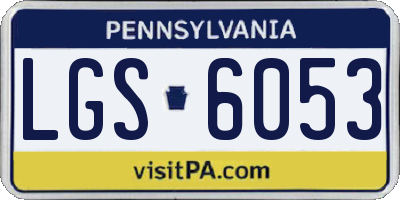 PA license plate LGS6053