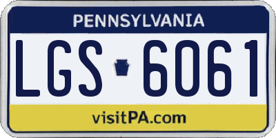PA license plate LGS6061