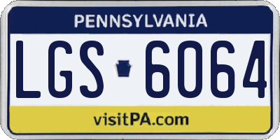 PA license plate LGS6064
