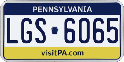 PA license plate LGS6065