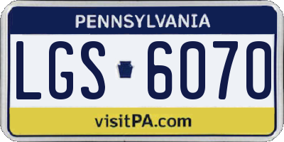 PA license plate LGS6070