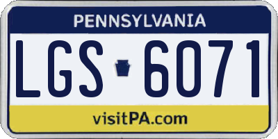 PA license plate LGS6071