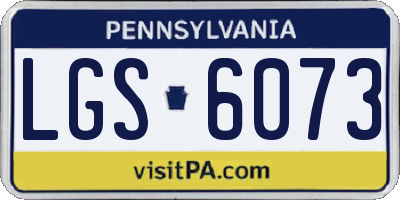 PA license plate LGS6073