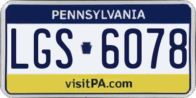 PA license plate LGS6078