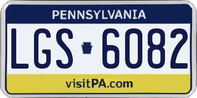 PA license plate LGS6082