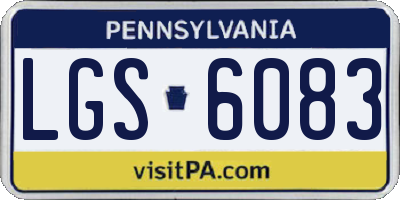 PA license plate LGS6083