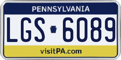 PA license plate LGS6089