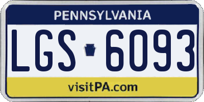 PA license plate LGS6093