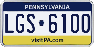 PA license plate LGS6100