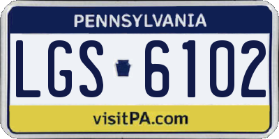 PA license plate LGS6102