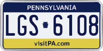 PA license plate LGS6108