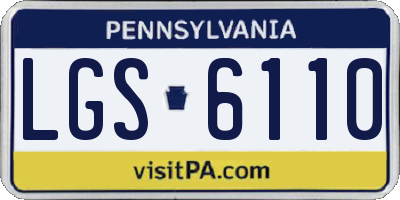 PA license plate LGS6110