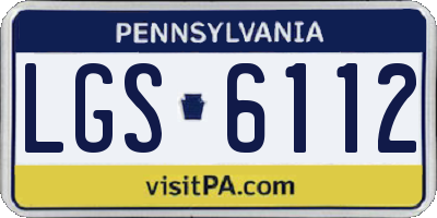 PA license plate LGS6112