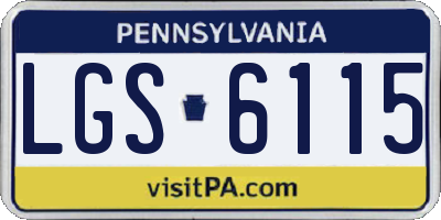 PA license plate LGS6115