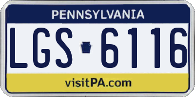 PA license plate LGS6116