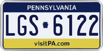 PA license plate LGS6122
