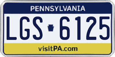 PA license plate LGS6125