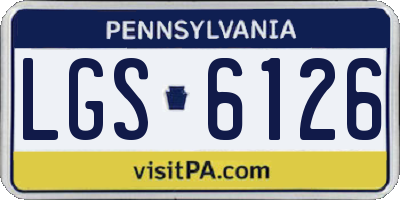 PA license plate LGS6126
