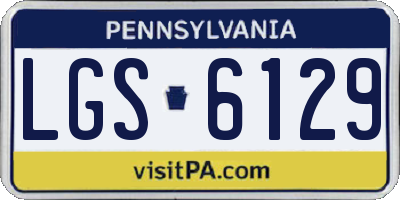 PA license plate LGS6129
