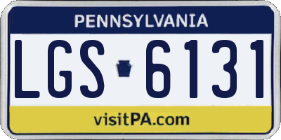PA license plate LGS6131