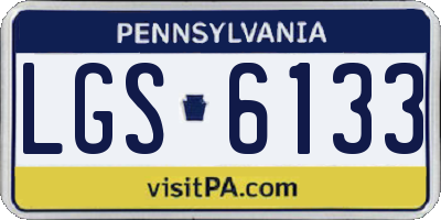 PA license plate LGS6133