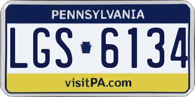 PA license plate LGS6134