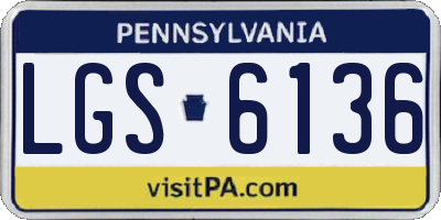 PA license plate LGS6136