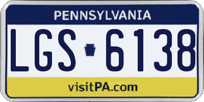 PA license plate LGS6138