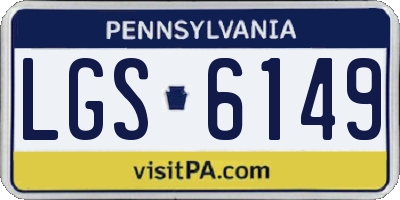 PA license plate LGS6149