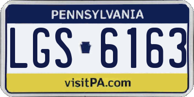 PA license plate LGS6163