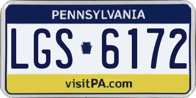 PA license plate LGS6172