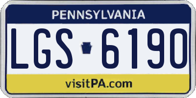 PA license plate LGS6190