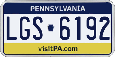 PA license plate LGS6192