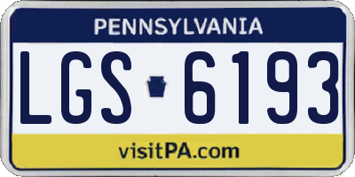 PA license plate LGS6193