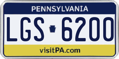 PA license plate LGS6200