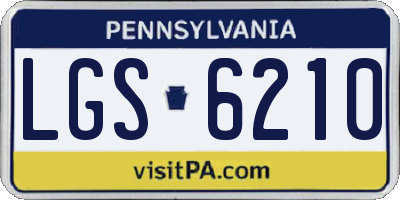 PA license plate LGS6210
