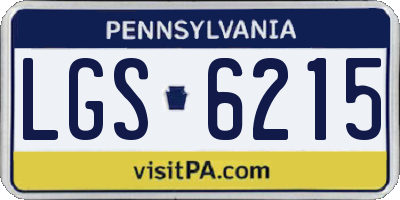PA license plate LGS6215